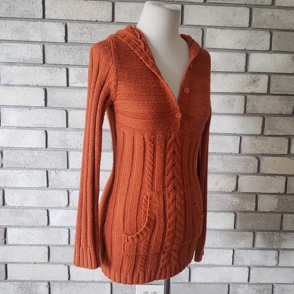 ArizonaJeanCo (S/Ch) Burnt Orange Hooded Sweater - Picture 2 of 4